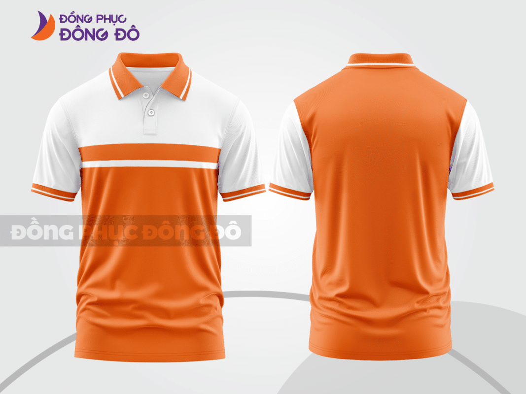 Áo polo đồng phục công ty màu cam phối trắng CTPB10