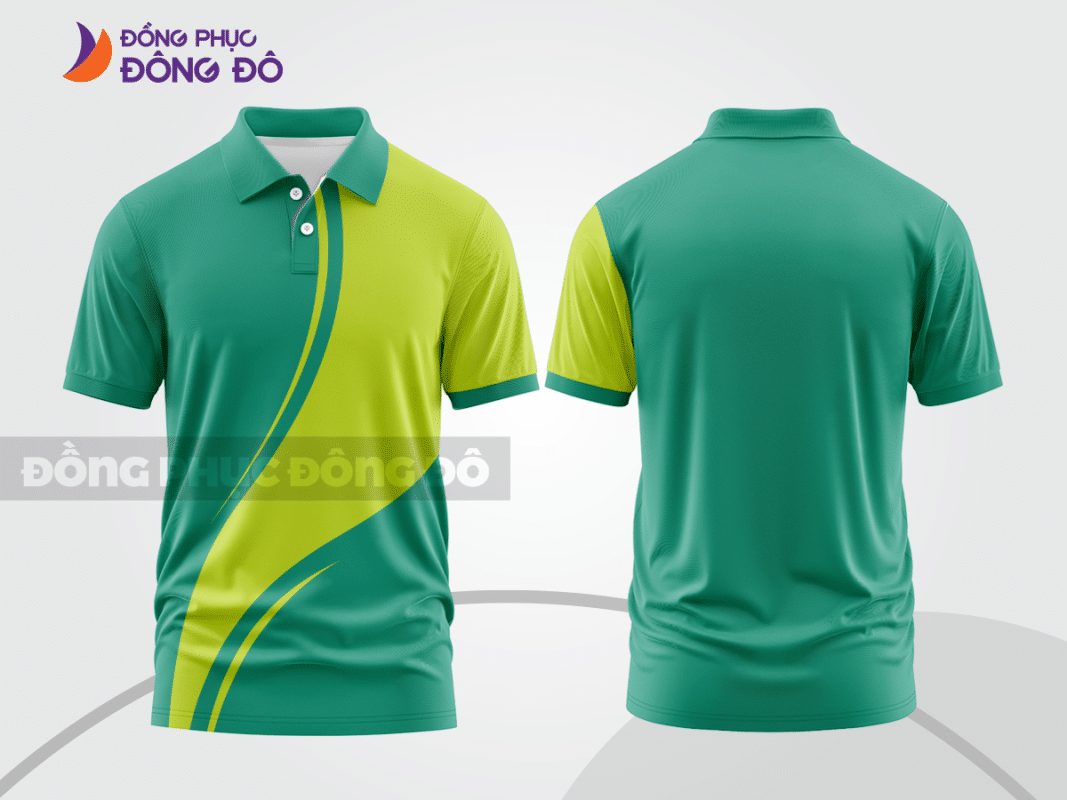 Áo polo đồng phục xanh ngọc phối xanh chuối CTPB1020