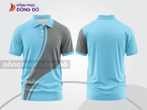 Mẫu thiết kế áo polo basic đồng phục doanh nghiệp đẹp màu xanh da trời ctpb1022