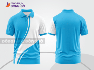 Mẫu thiết kế áo polo basic đồng phục doanh nghiệp đẹp màu xanh da trời ctpb1024