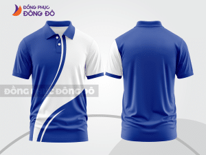 Mẫu thiết kế áo polo basic đồng phục doanh nghiệp đẹp màu xanh biển ctpb1025