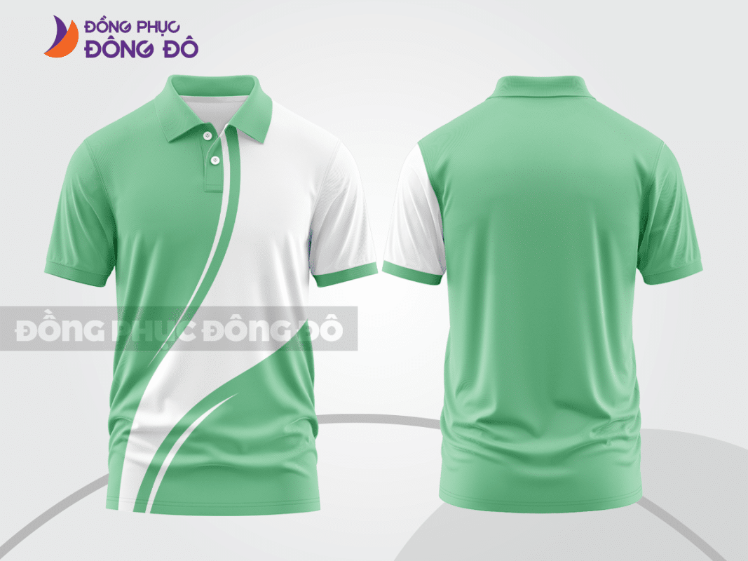 Áo polo đồng phục xanh ngọc phối trắng ctpb1039