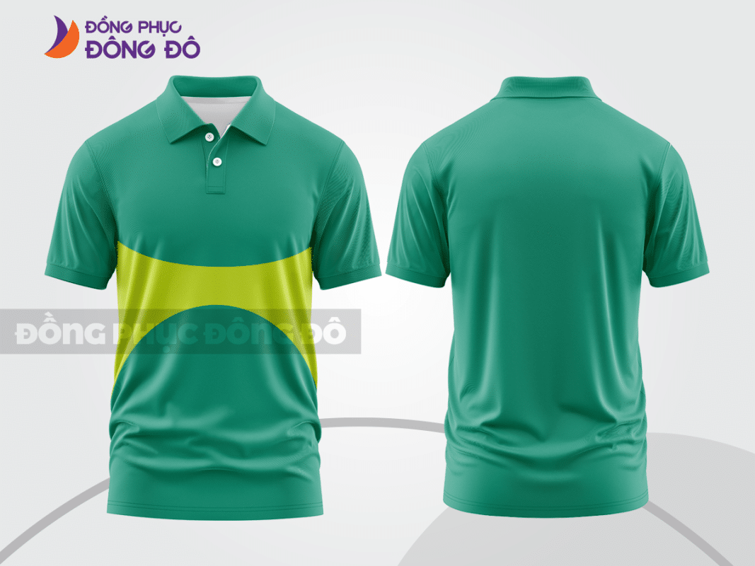 Áo polo đồng phục xanh ngọc phối vàng CTPB1058