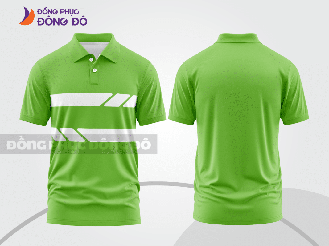 Áo polo đồng phục doanh nghiệp xanh lá mạ phối trắng ctpb1066