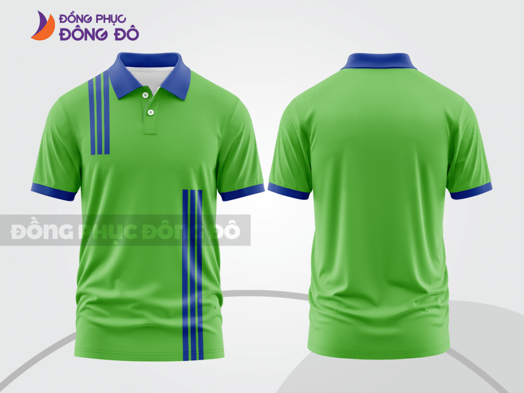 Áo polo đồng phục công ty màu xanh cốm phối xanh dương ctpb139