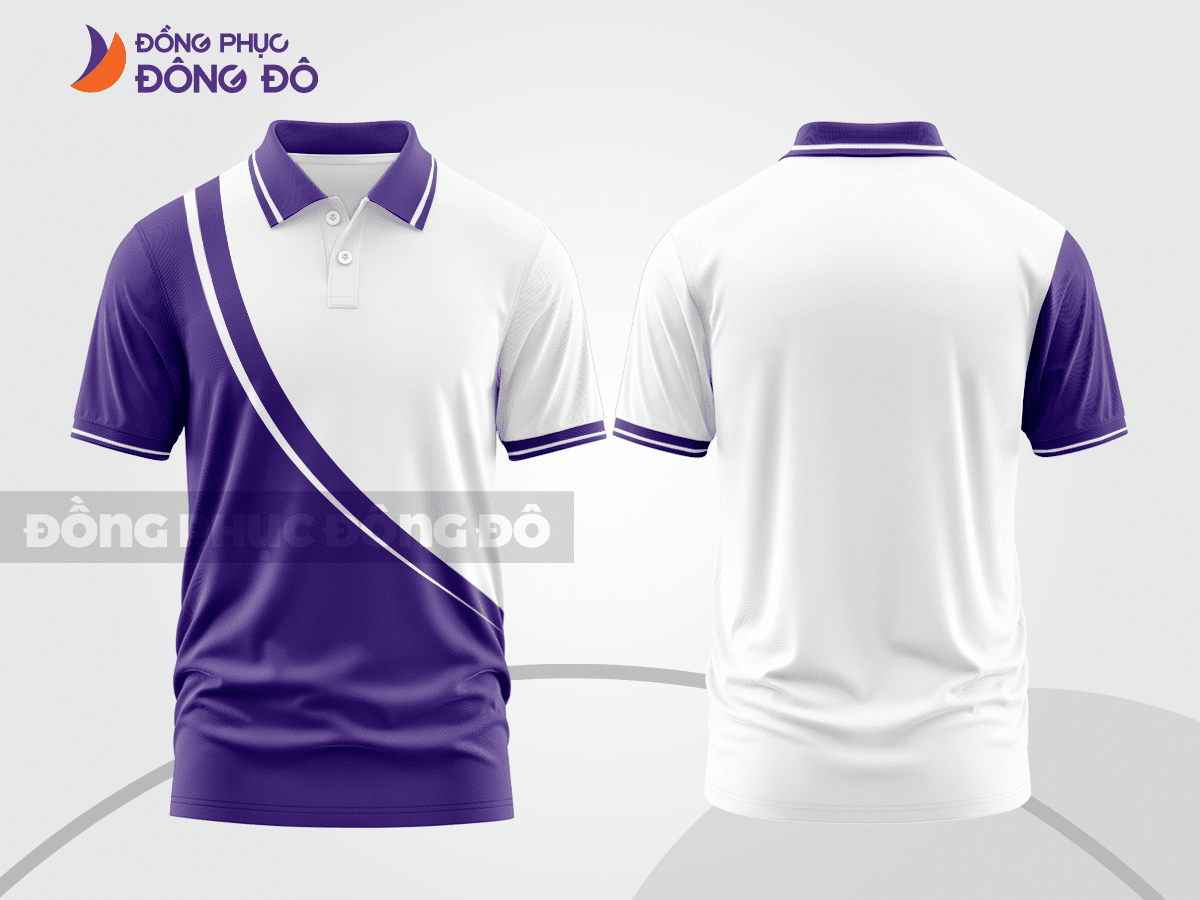 Mẫu thiết kế áo polo basic đồng phục công ty màu tím ctpb193