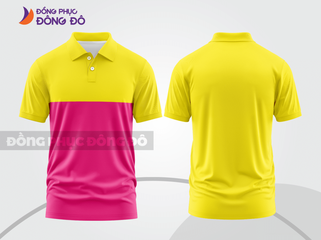 Áo polo đồng phục công ty màu vàng phối hồng CTPB22