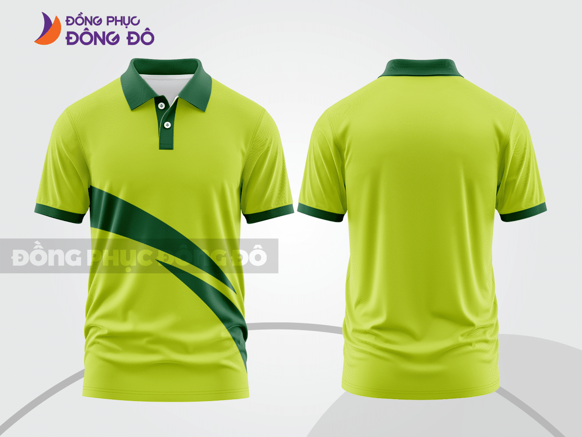 Mẫu thiết kế áo polo basic đồng phục công ty màu xanh nõn chuối ctpb236