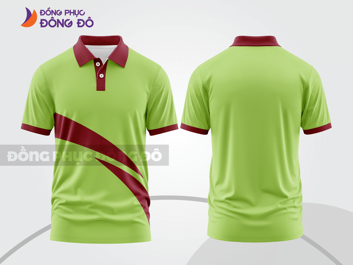 Mẫu thiết kế áo polo basic đồng phục công ty màu xanh cốm ctpb244