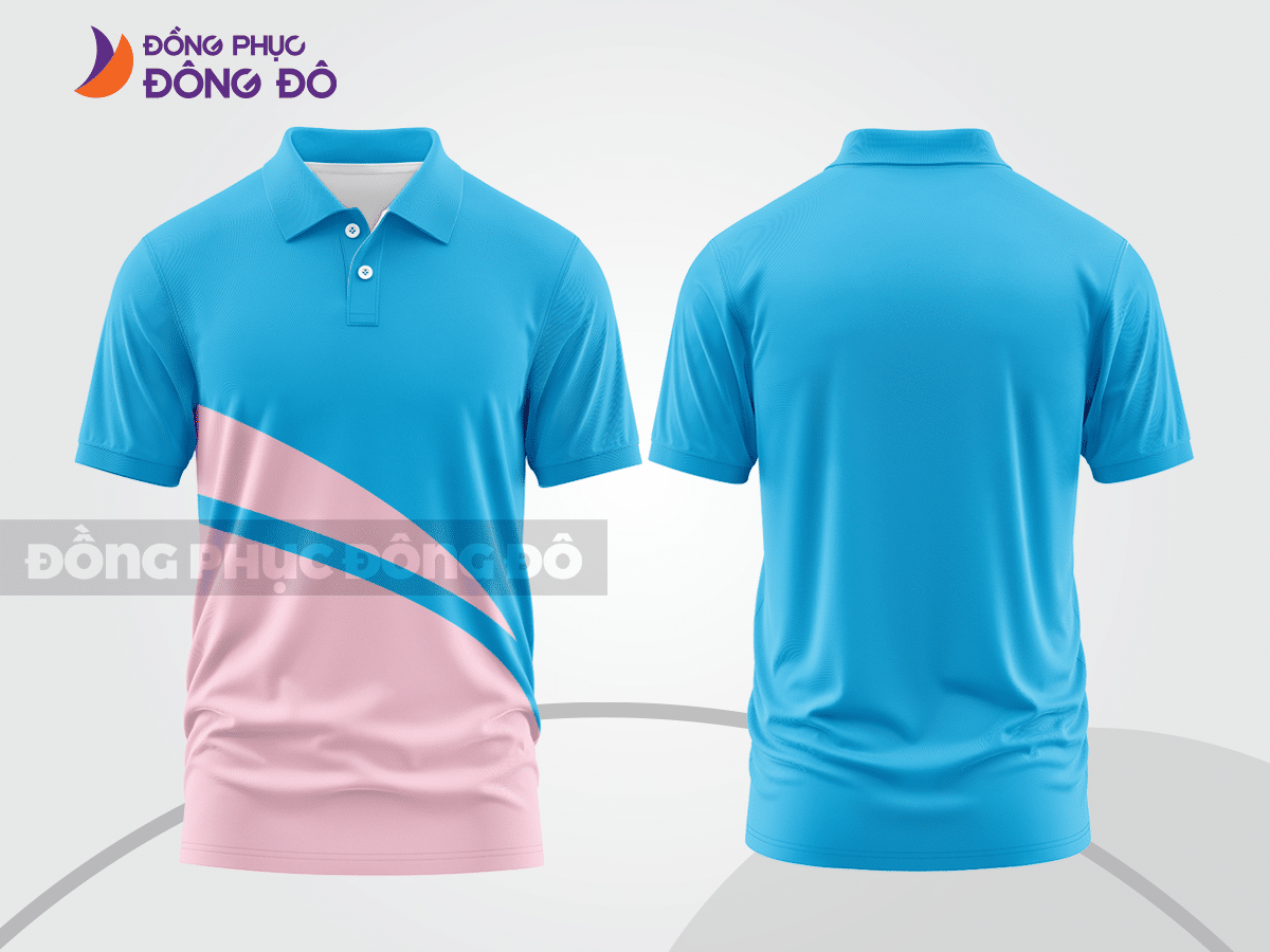 Mẫu thiết kế áo polo basic đồng phục công ty màu xanh da trời ctpb253