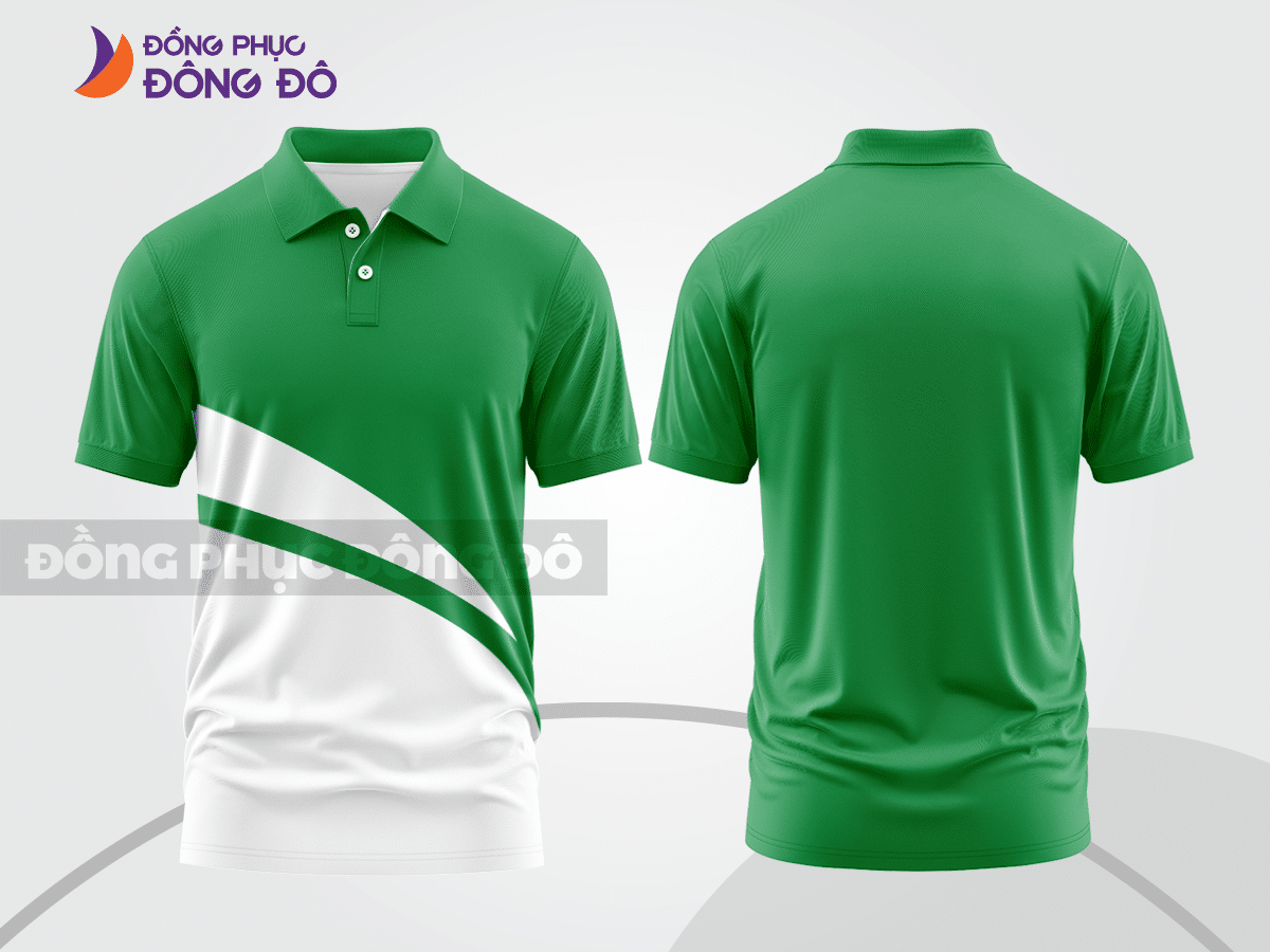 Mẫu thiết kế áo polo basic đồng phục công ty màu xanh lá cây ctpb256