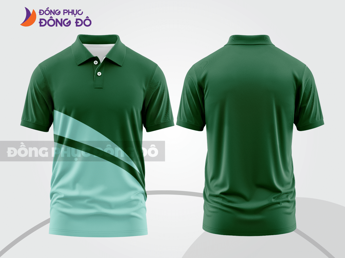 Mẫu thiết kế áo polo basic đồng phục công ty màu xanh rêu ctpb257