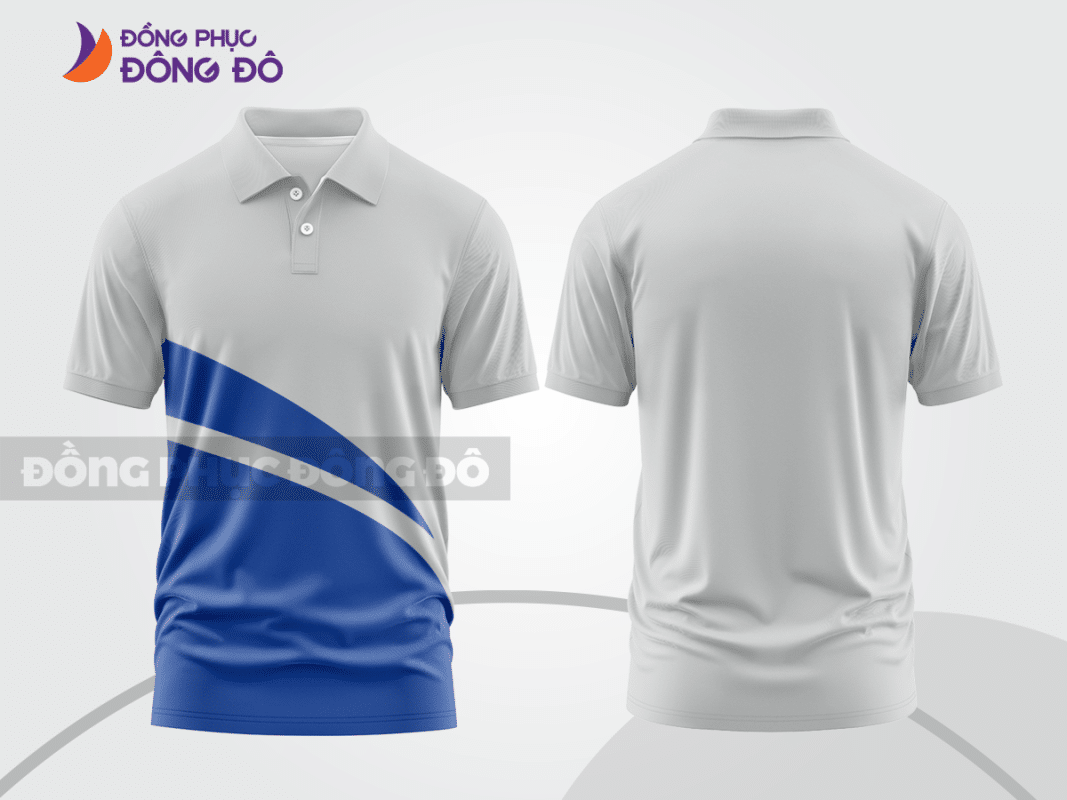 Áo polo đồng phục công ty trắng phối xanh dương ctpb279