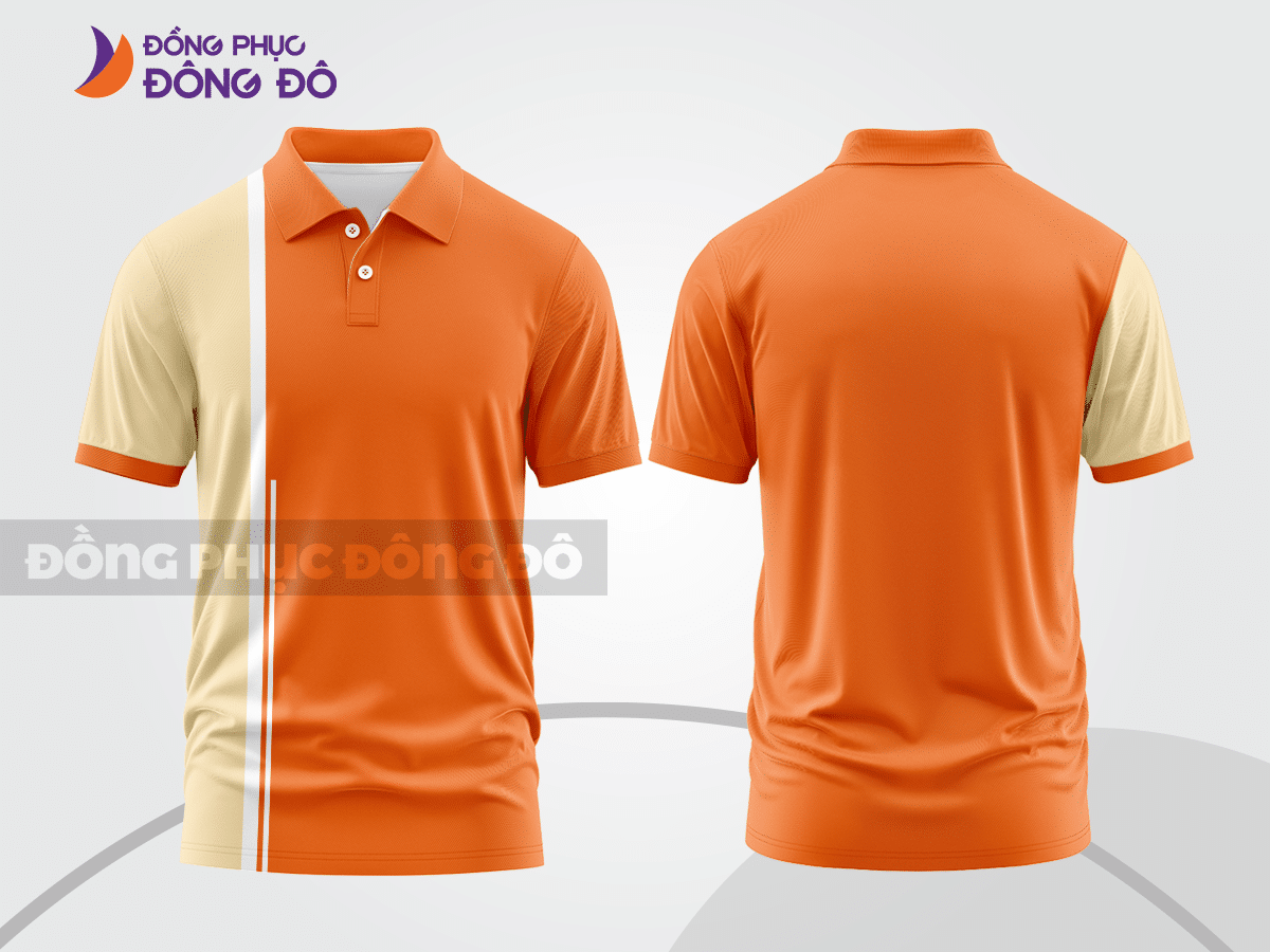 Mẫu thiết kế áo polo basic đồng phục công ty màu cam ctpb287
