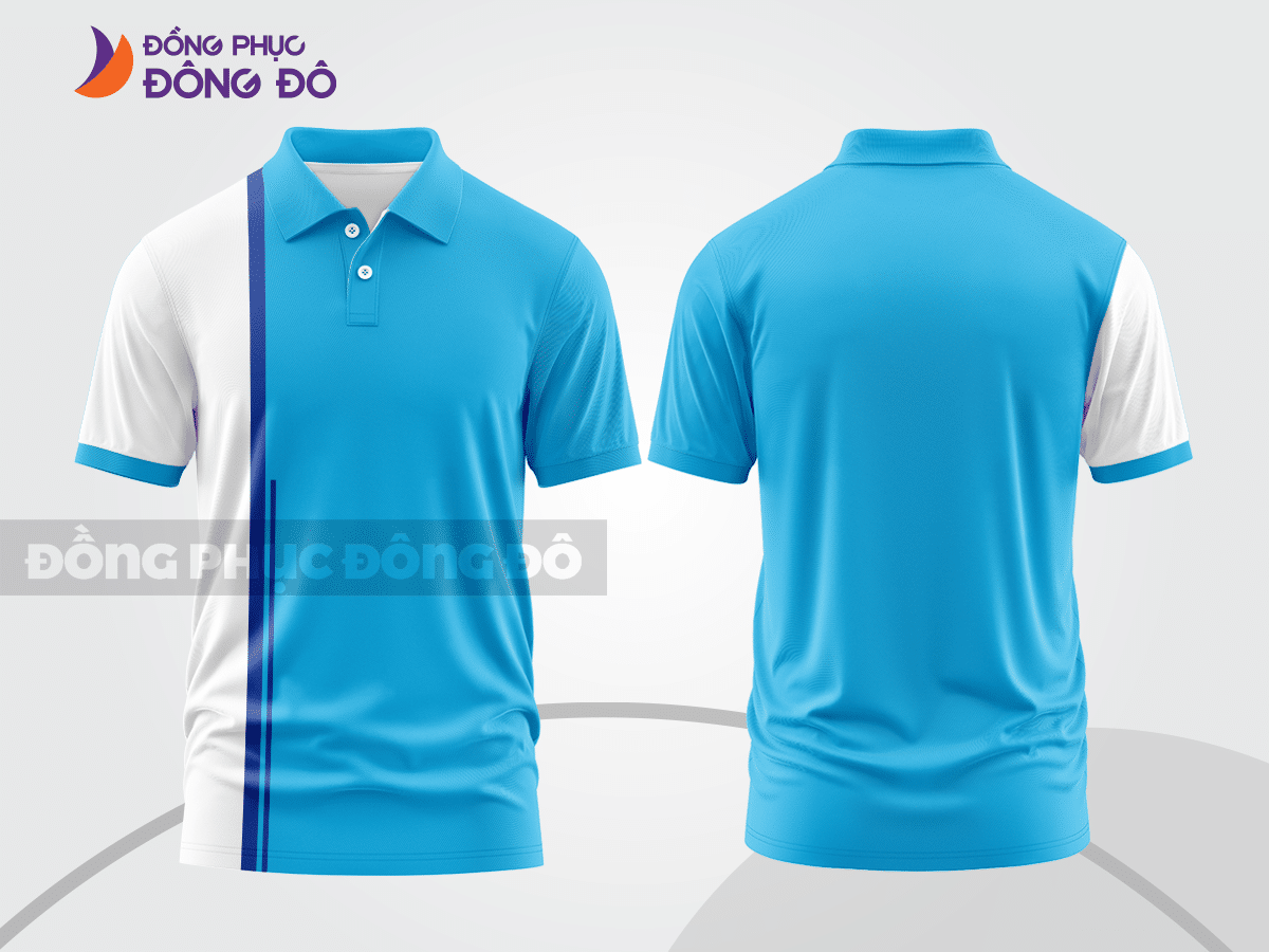 Mẫu thiết kế áo polo basic đồng phục công ty màu xanh da trời ctpb288