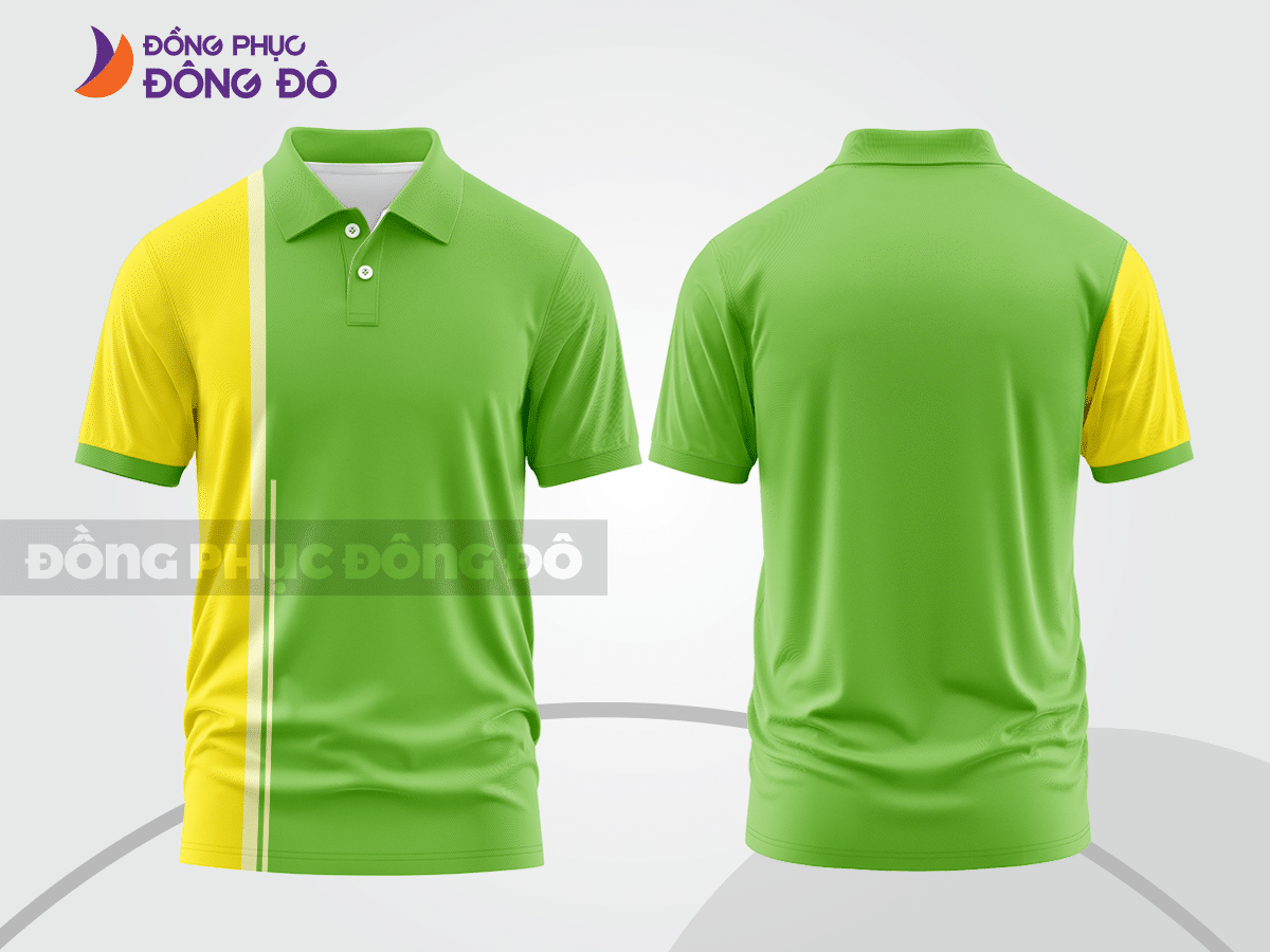 Mẫu thiết kế áo polo basic đồng phục công ty màu xanh lá mạ ctpb290