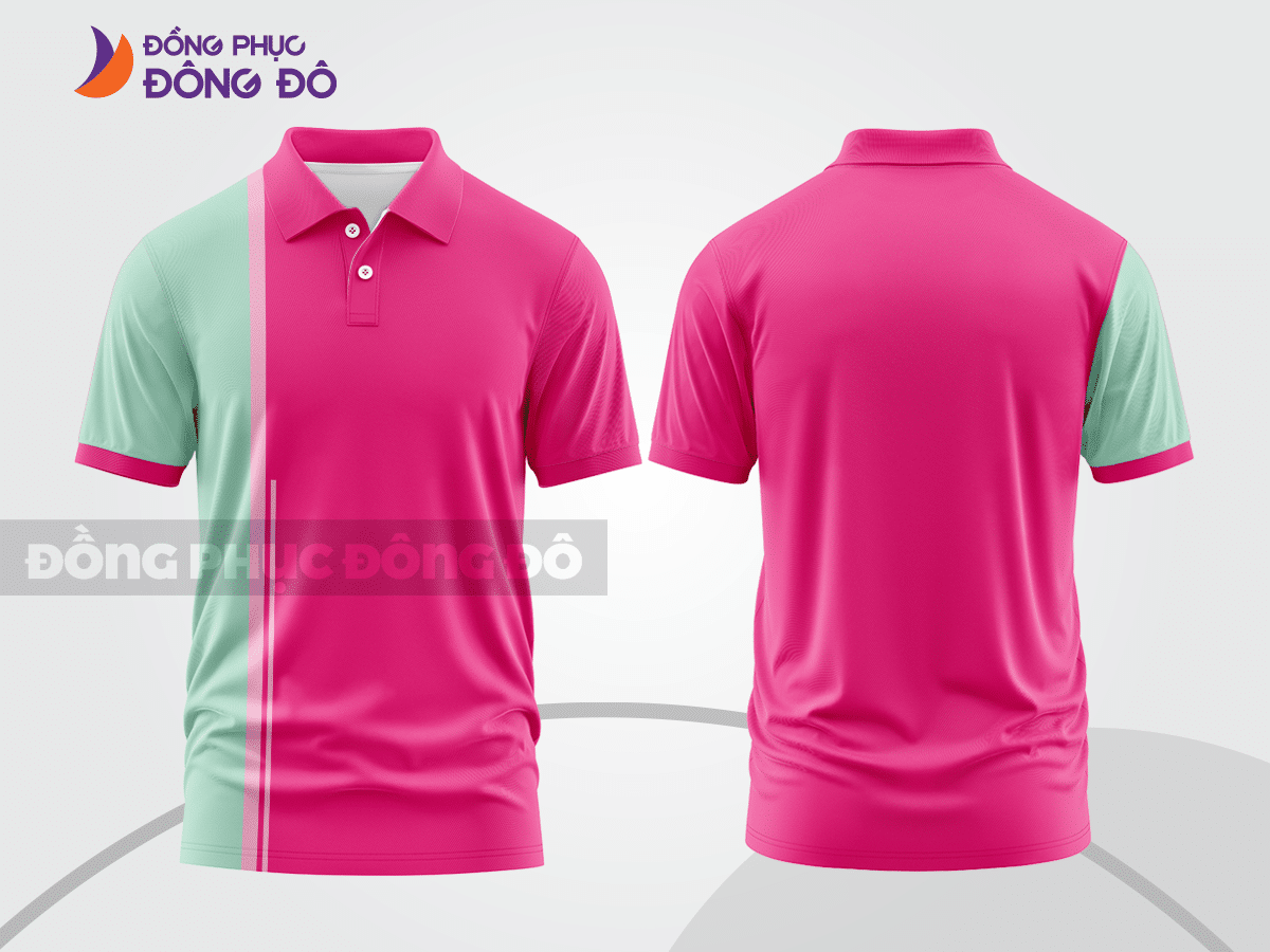 Mẫu thiết kế áo polo basic đồng phục công ty màu hồng đậm ctpb293