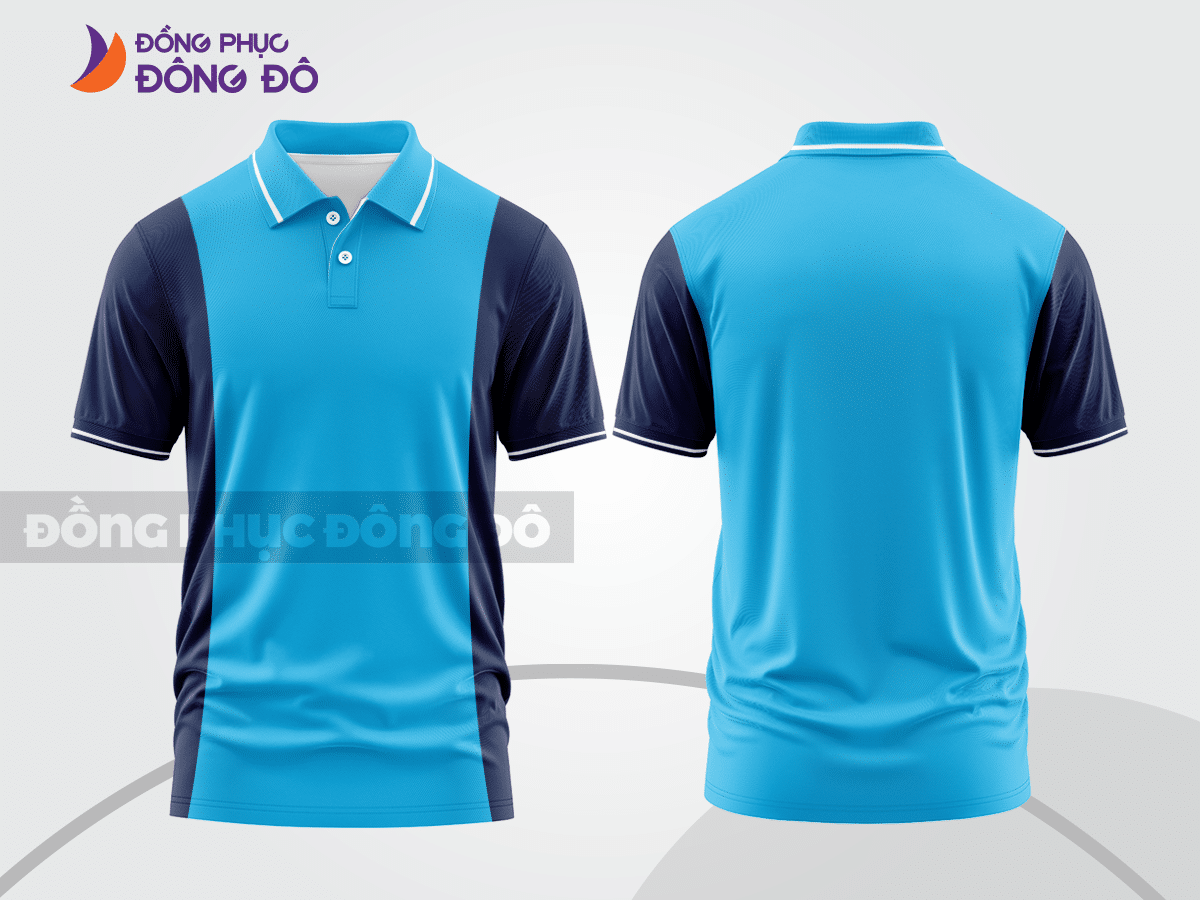Mẫu thiết kế áo polo basic đồng phục công ty màu xanh da trời ctpb311