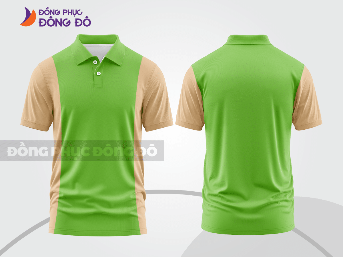 Mẫu thiết kế áo polo basic đồng phục công ty màu xanh lá mạ ctpb326