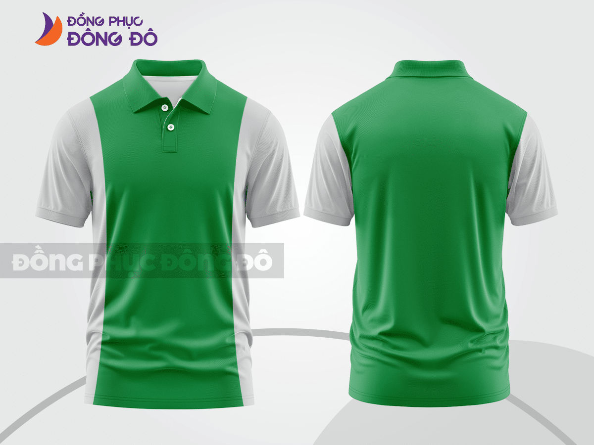 Mẫu thiết kế áo polo basic đồng phục công ty màu xanh lá cây ctpb328