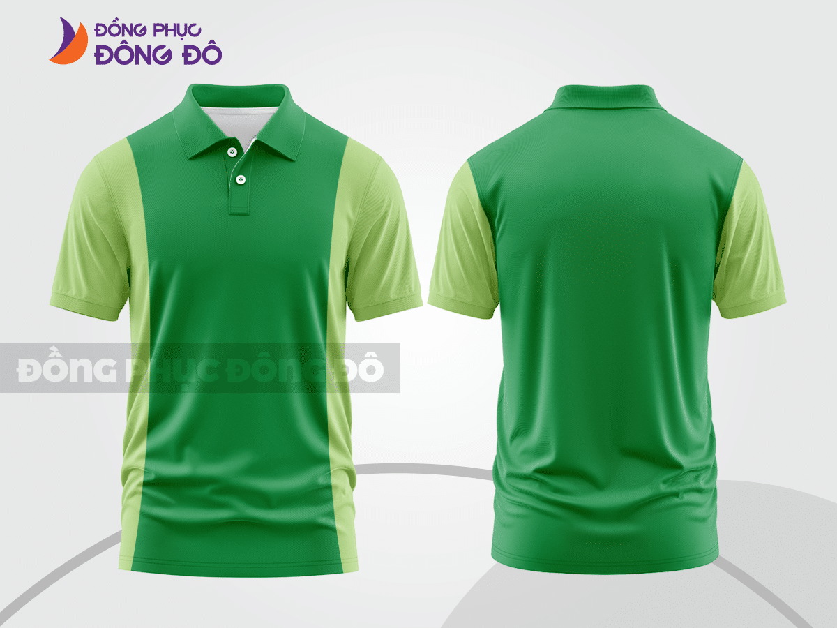 Mẫu thiết kế áo polo basic đồng phục công ty màu xanh lá cây ctpb330