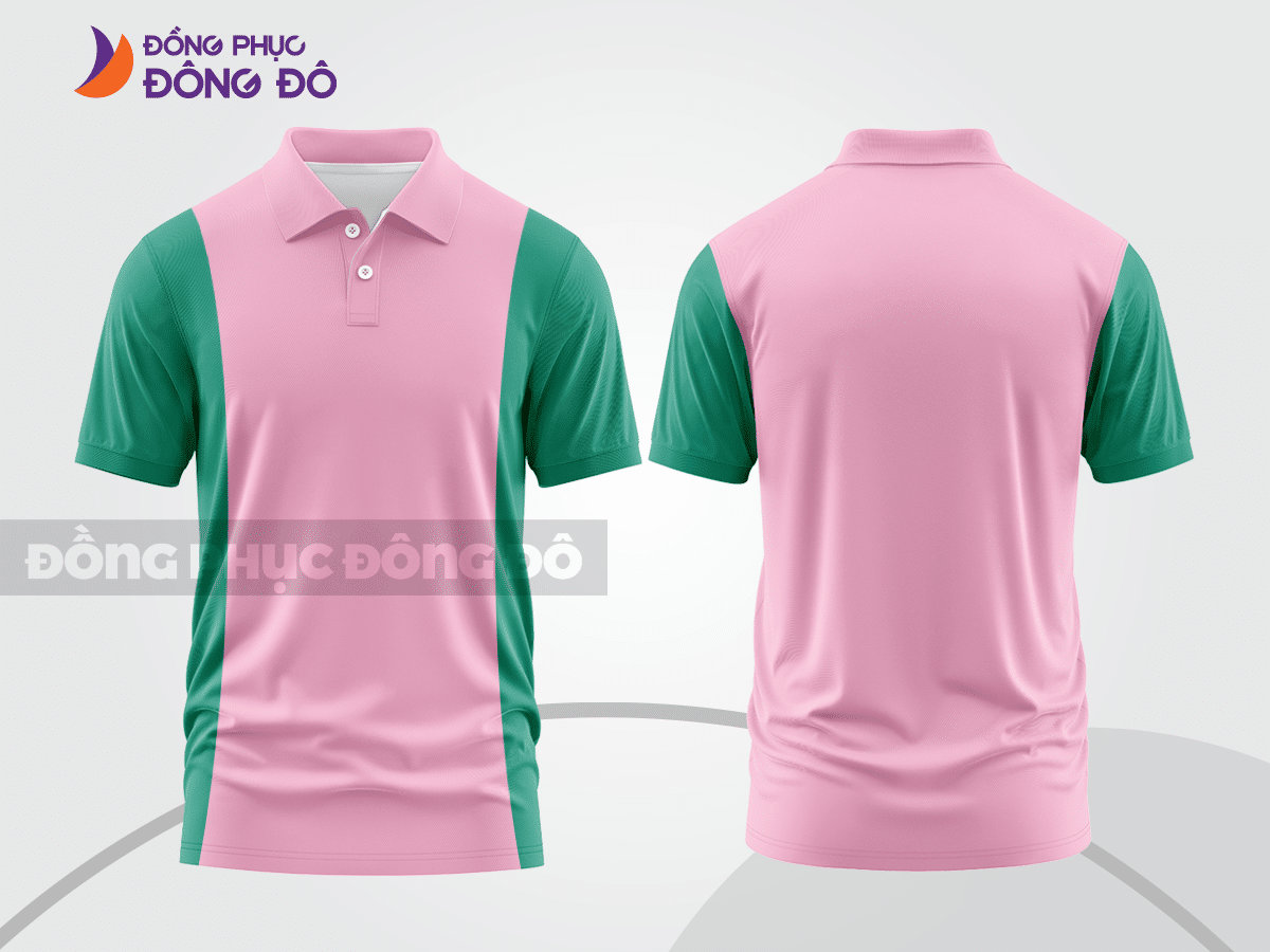 Mẫu thiết kế áo polo basic đồng phục công ty màu hồng phấn ctpb342