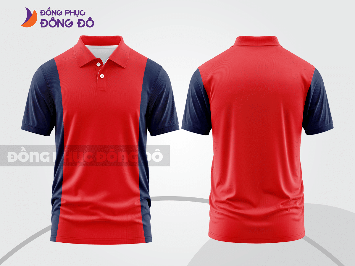 Mẫu thiết kế áo polo basic đồng phục công ty màu đỏ tươi ctpb345