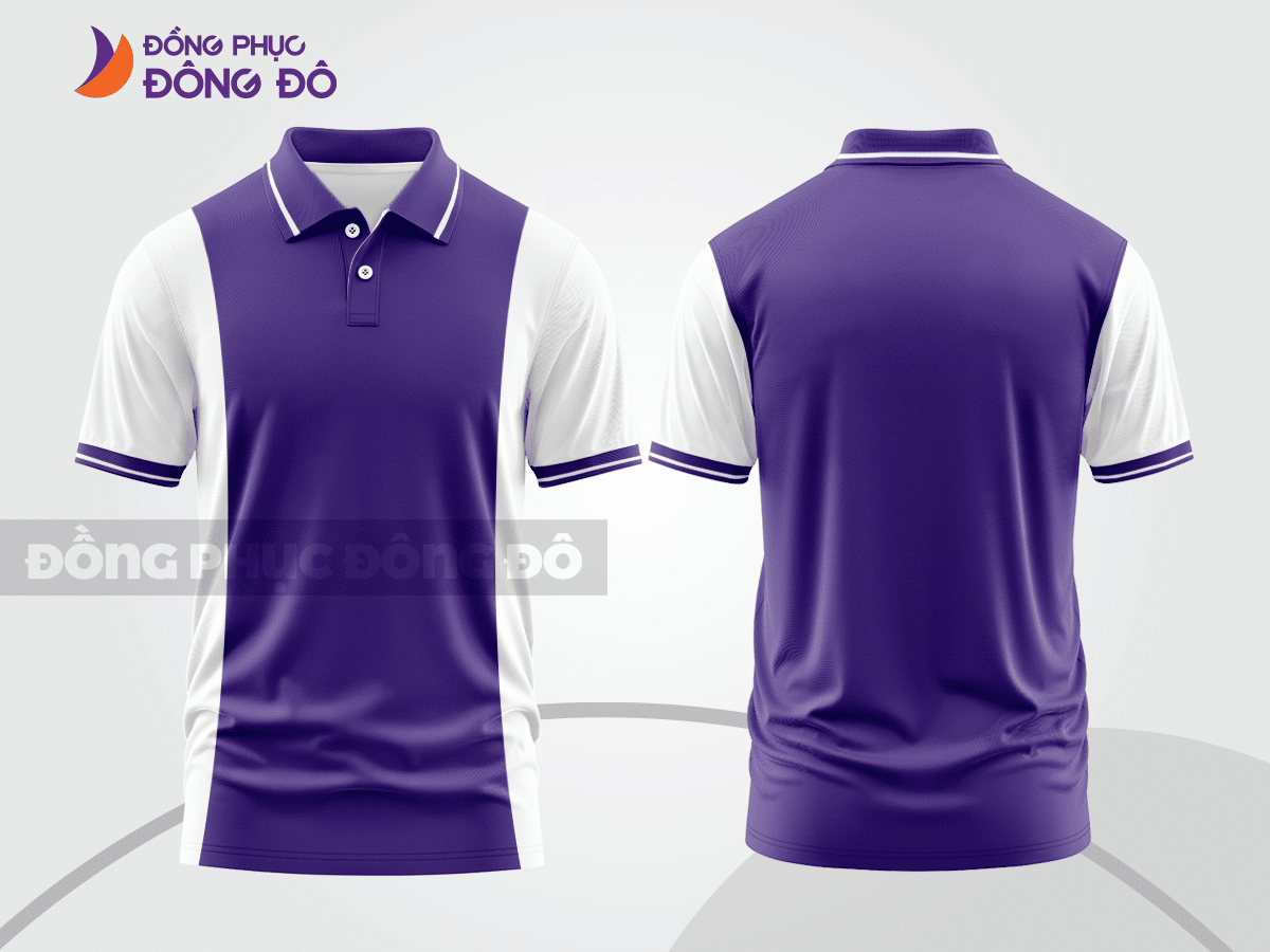 Mẫu thiết kế áo polo basic đồng phục công ty màu tím ctpb353