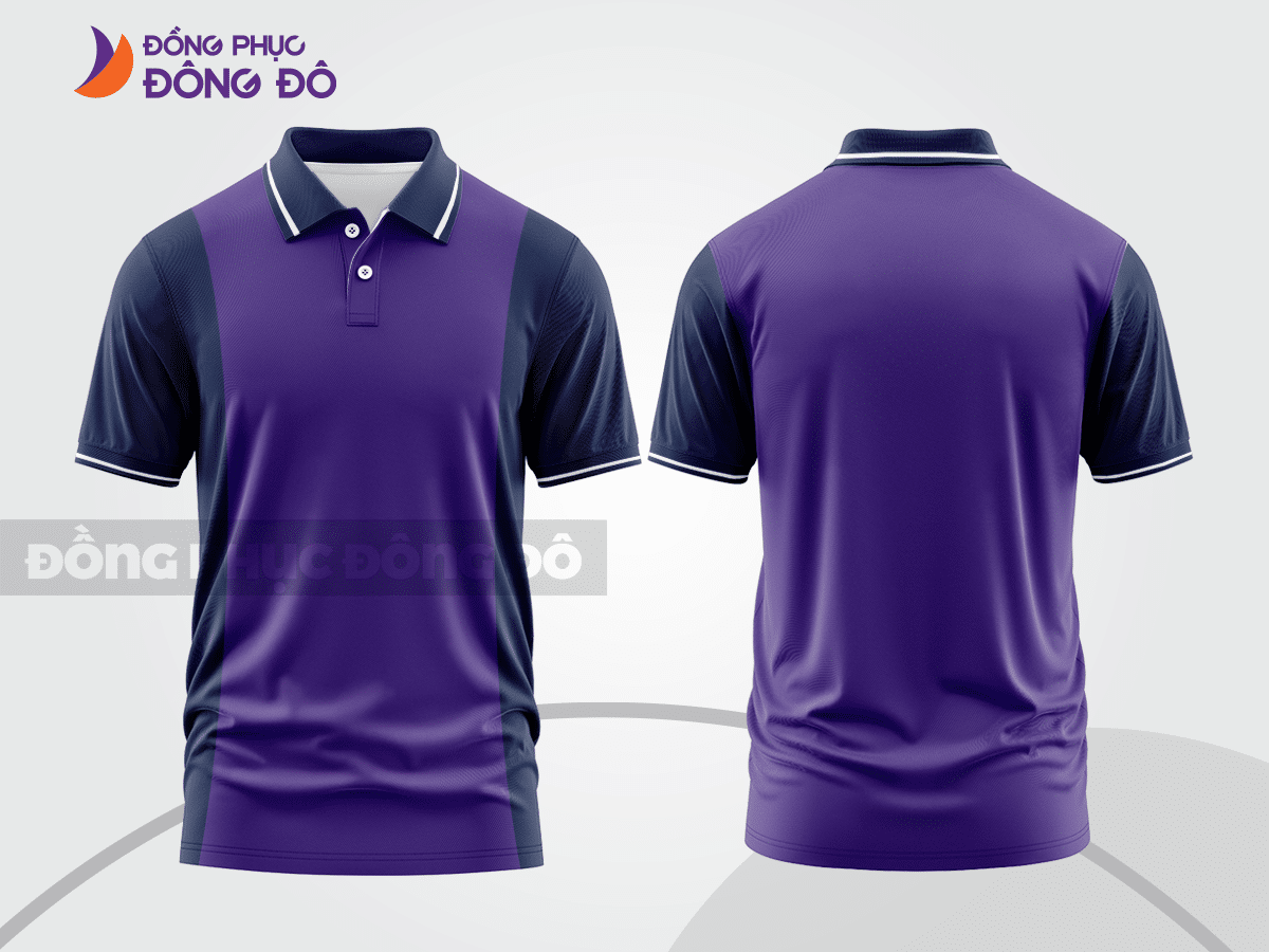 Mẫu thiết kế áo polo basic đồng phục công ty màu tím ctpb357