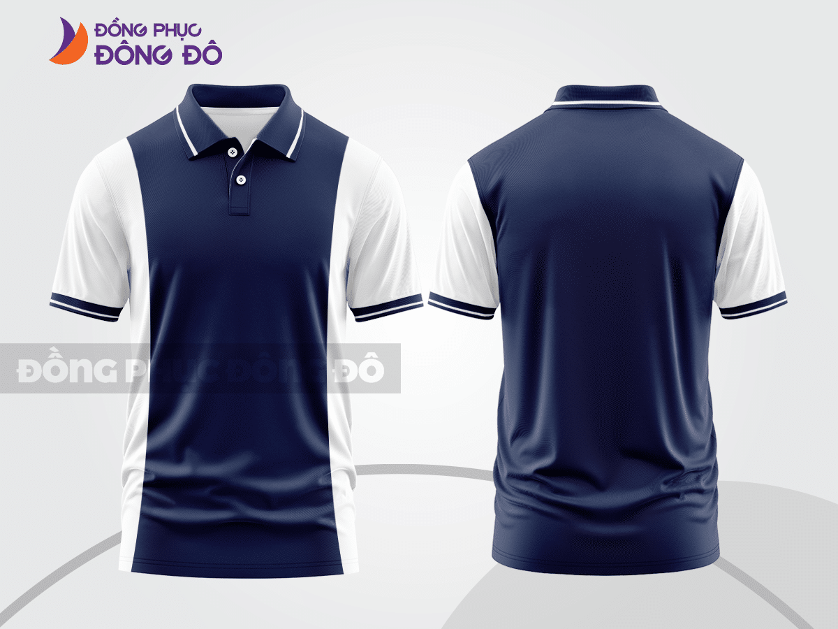Mẫu thiết kế áo polo basic đồng phục công ty màu xanh tím than ctpb358