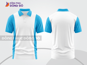 Mẫu thiết kế áo polo basic đồng phục công ty màu xanh da trời ctpb367