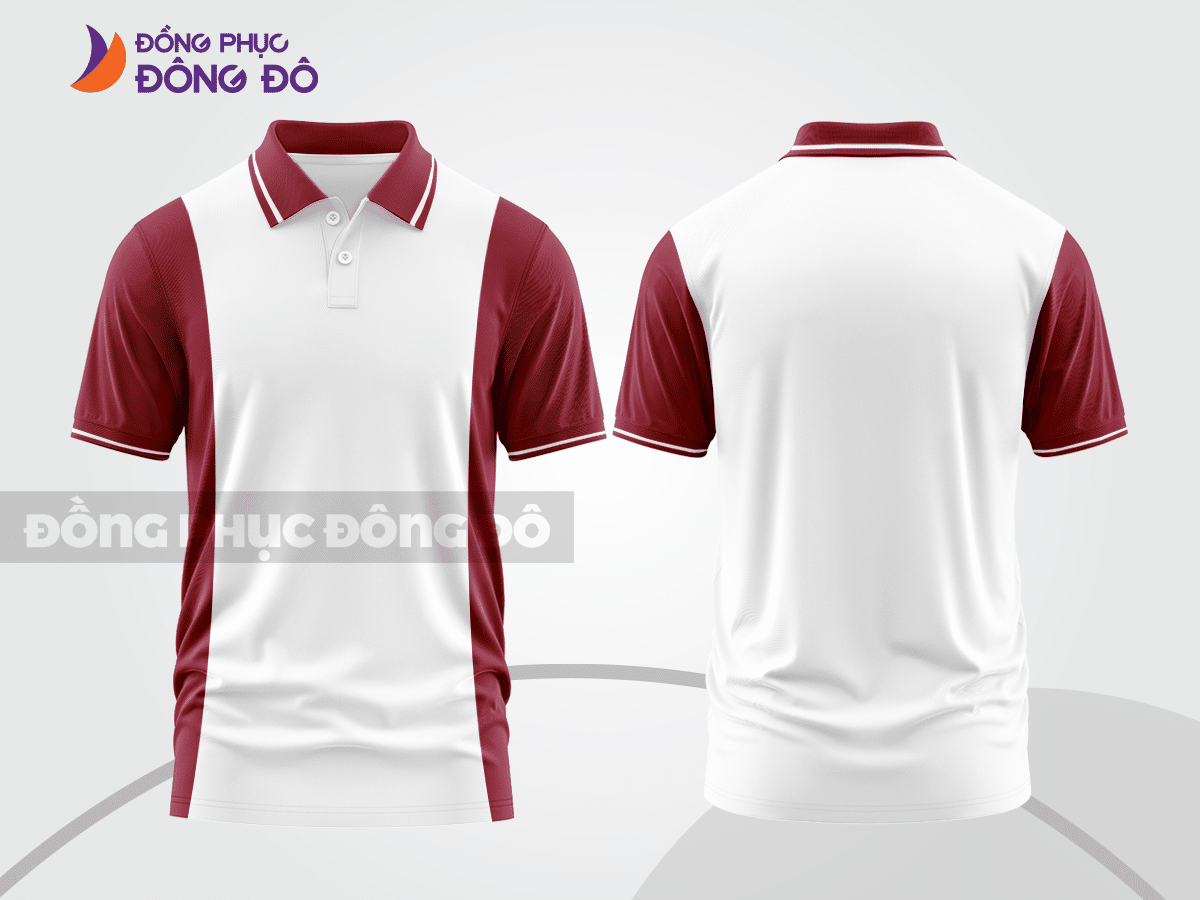 Mẫu thiết kế áo polo basic đồng phục công ty màu đỏ đô ctpb369