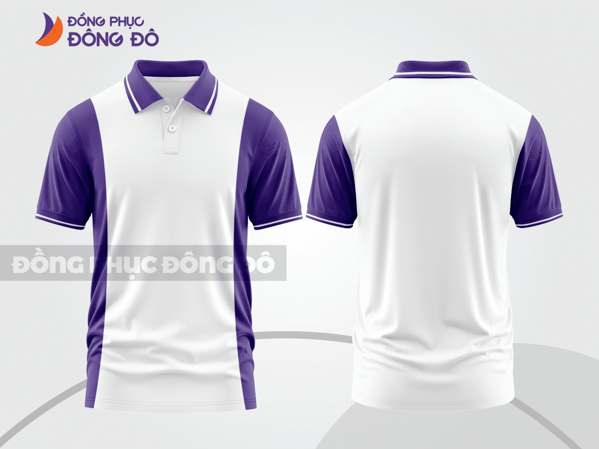 Mẫu thiết kế áo polo basic đồng phục công ty màu tím ctpb370