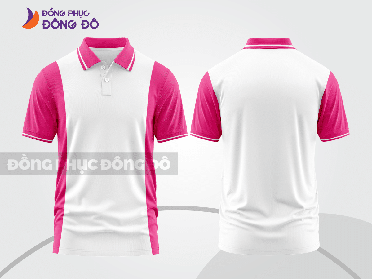 Mẫu thiết kế áo polo basic đồng phục công ty màu hồng đậm ctpb371