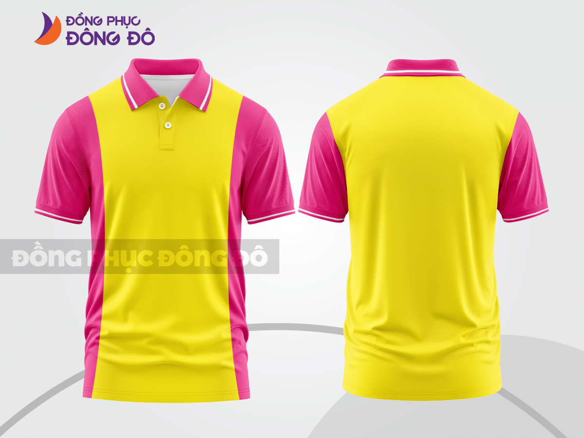Mẫu thiết kế áo polo basic đồng phục công ty màu vàng ctpb390