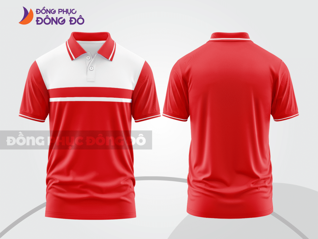 Áo polo đồng phục công ty màu đỏ phối trắng CTPB4