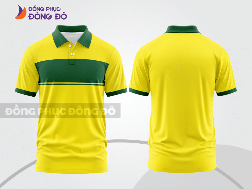 Áo polo đồng phục công ty màu vàng phối xanh ctpb409