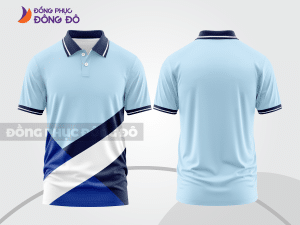 Mẫu thiết kế áo polo basic đồng phục công ty màu xanh da trời ctpb499