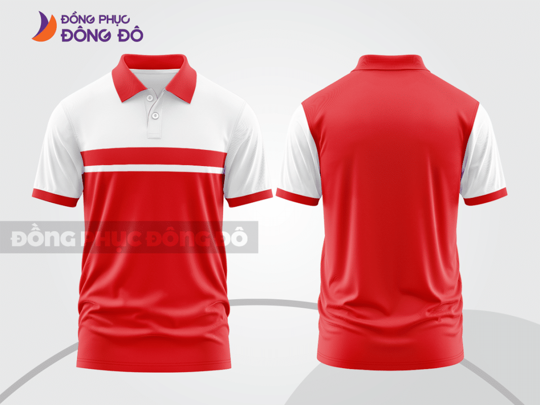 Áo polo đồng phục công ty màu đỏ trắng CTPB5