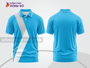 Mẫu thiết kế áo polo basic đồng phục công ty màu xanh da trời ctpb527
