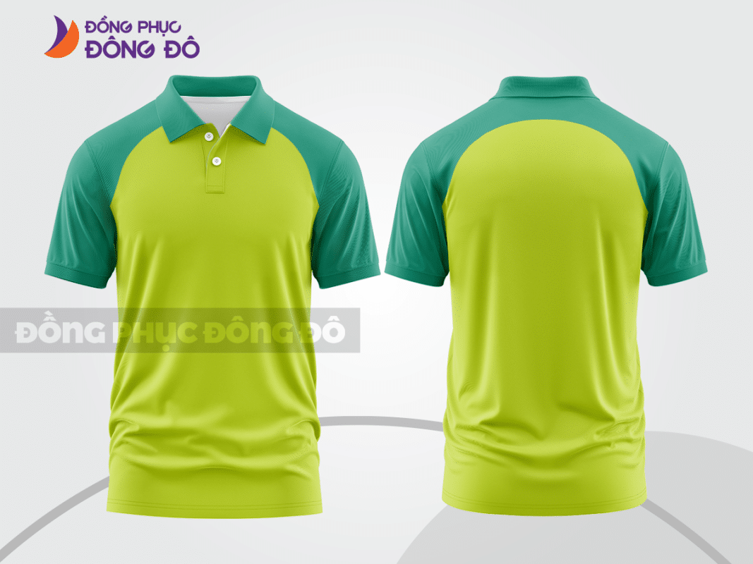 Áo polo đồng phục công ty xanh nõn chuối phối xanh ngọc ctpb586