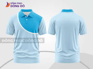 Mẫu thiết kế áo polo basic đồng phục công ty màu xanh da trời ctpb608