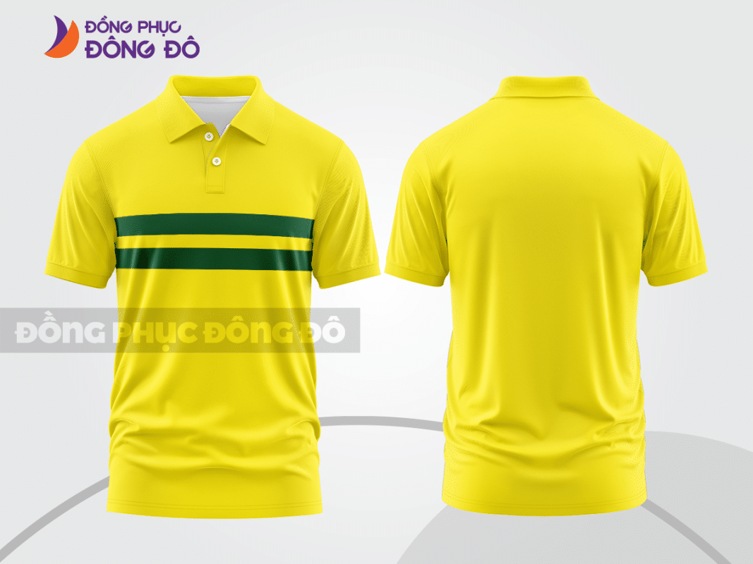 Áo polo đồng phục công ty màu vàng sọc xanh ctpb62