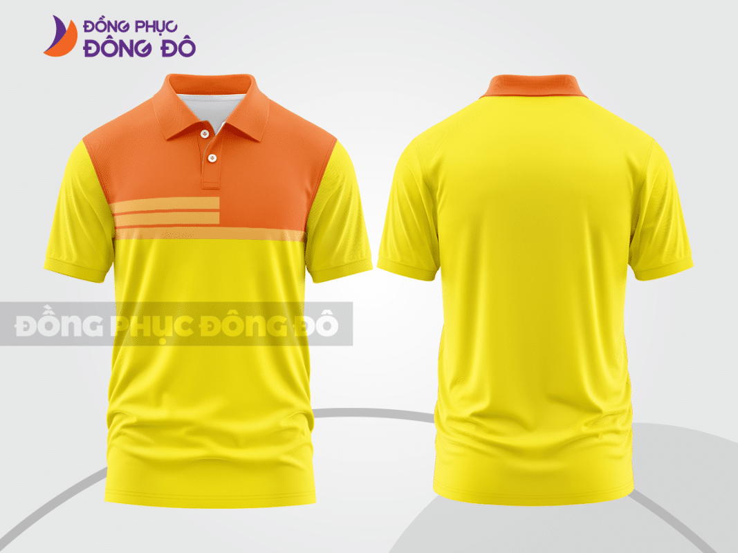 Áo polo đồng phục công ty màu vàng phối cam ctpb79