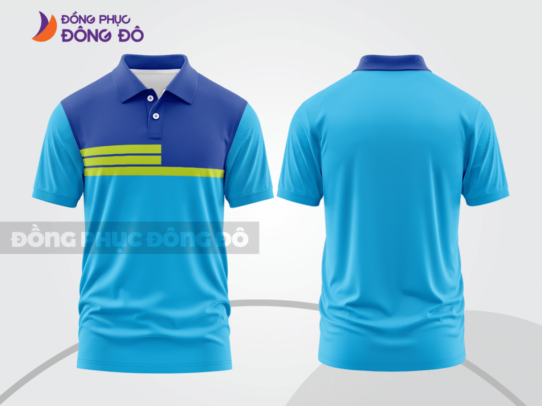 Áo polo đồng phục công ty màu xanh da trời phối navy CTPB81