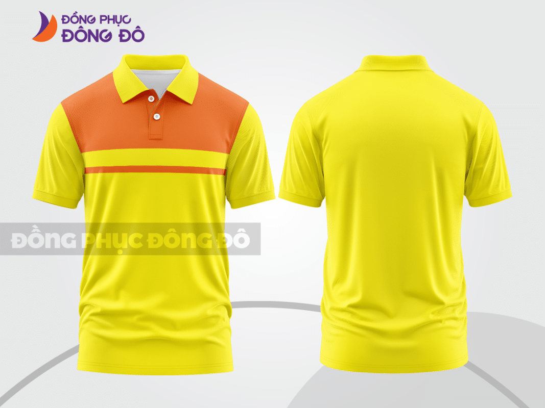 Áo polo đồng phục công ty màu vàng phối cam ctpb9