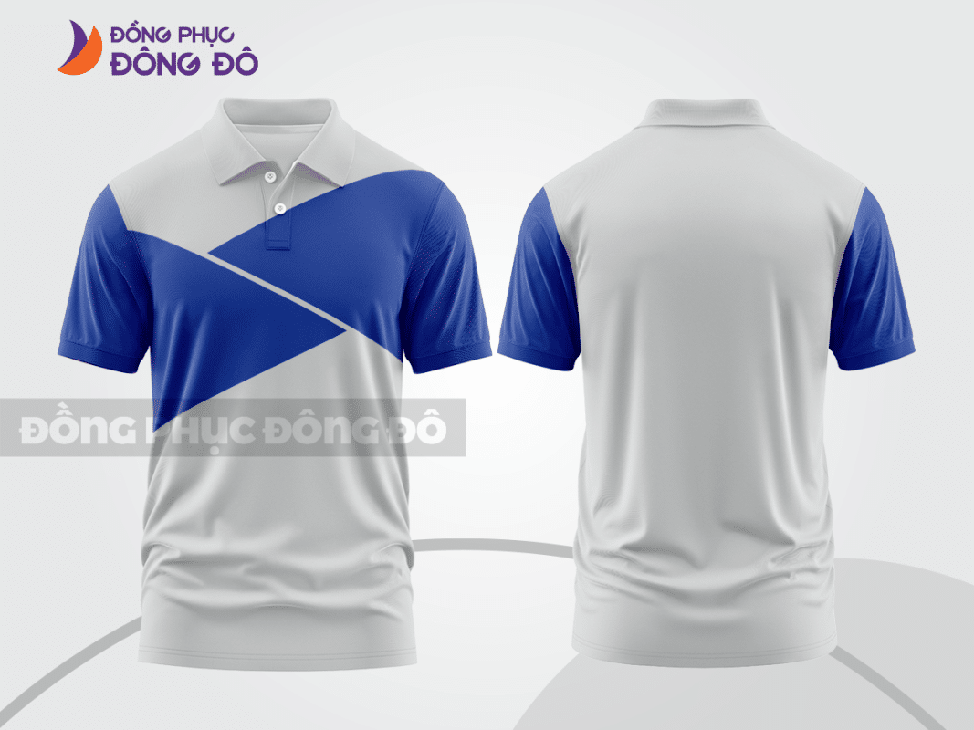 Áo polo đồng phục doanh nghiệp ghi xám phối xanh ctpb903