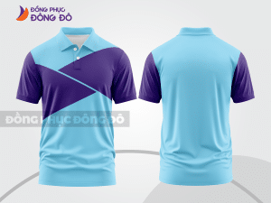 Mẫu thiết kế áo polo basic đồng phục doanh nghiệp đẹp màu xanh da trời ctpb907
