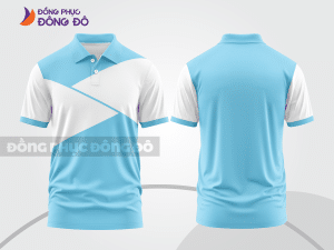 Mẫu thiết kế áo polo basic đồng phục doanh nghiệp đẹp màu xanh da trời ctpb919