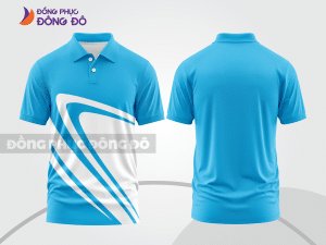 Mẫu thiết kế áo polo basic đồng phục doanh nghiệp đẹp màu xanh da trời ctpb922